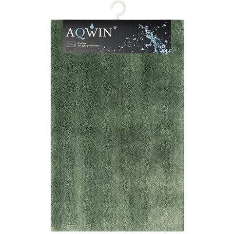 Коврик для ванной, 0.5х0.8 м, ПЭ, серо-зел, Aqwin, Велюр, TR1551S