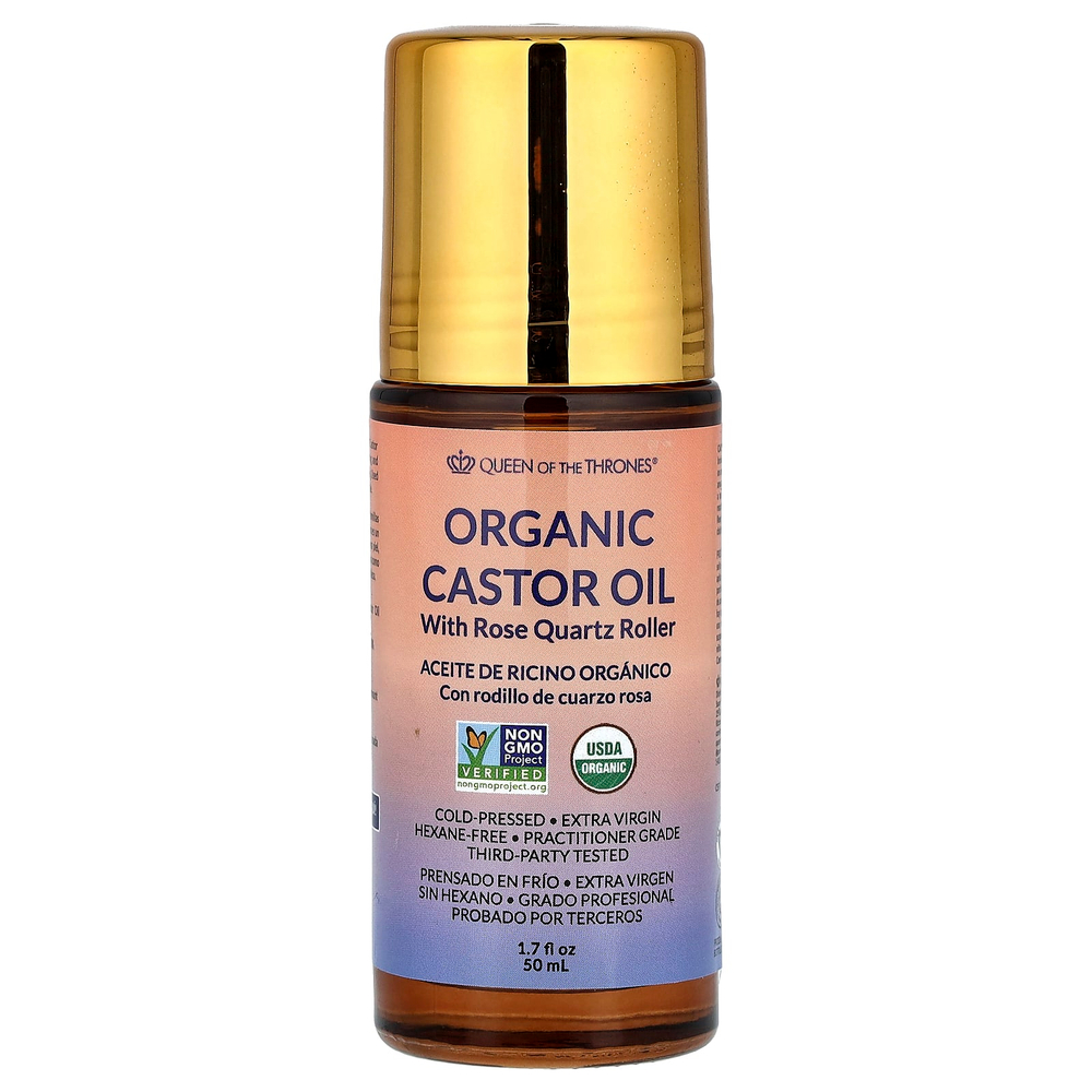 Queen of the Thrones, Органическое касторовое масло с розовым кварцем, 50 мл (1,7 жидк. Унции)