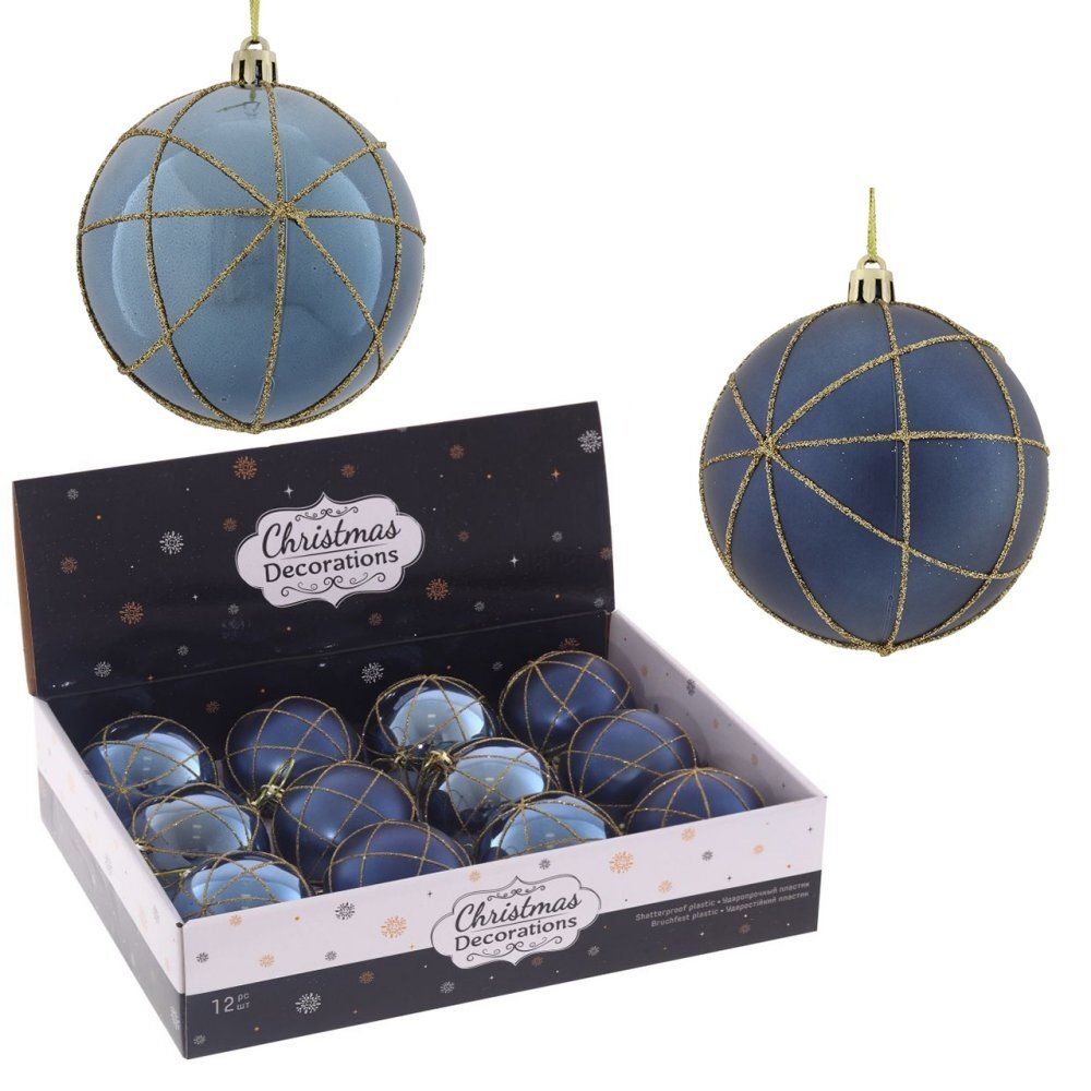 GAEM Набор из 12шт Украшение новогоднее "Шар", D 8 см, L35 W27 H8,5 см