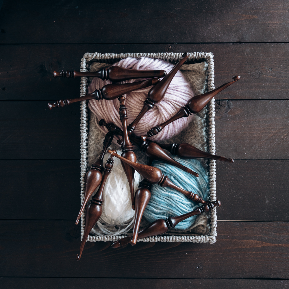 Набор деревянных крючков для вязания из кедра 12 шт. (4-12 мм.) KN26