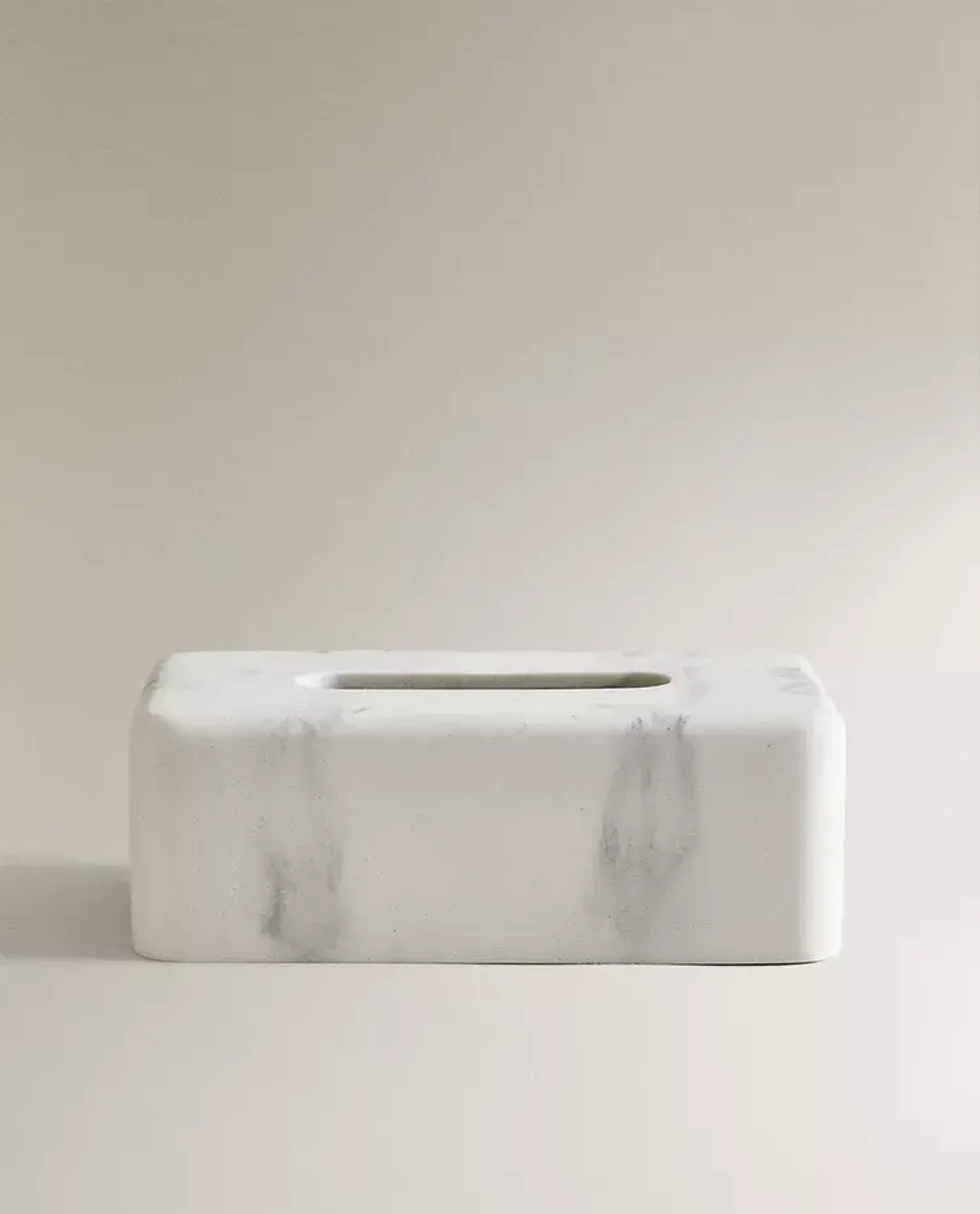 ZARA HOME КОРОБКА ДЛЯ САЛФЕТОК С МРАМОРНЫМ УЗОРОМ, СЕРЫЙ