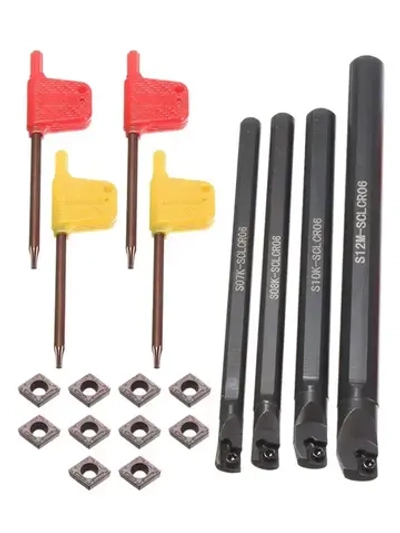 4 комплекта держателей токарного станка SCLCR 7/8/10/12 мм + 10 шт. CCMT 0602 набор держателей инструмента для токарных станков