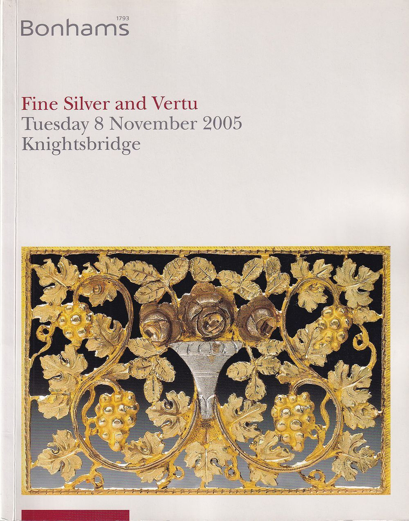 Каталог аукциона Bonhams, Лондон, Серебро и предметы роскоши от 8 ноября 2005 года