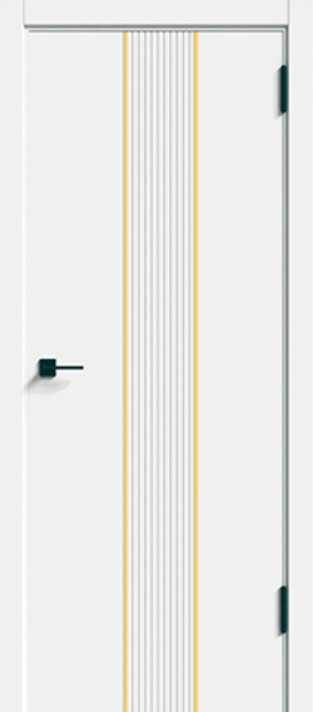 Межкомнатная дверь Дубрава Сибирь Спутник-2 ПГ (молдинг золото) White Софт Тач