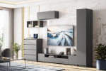 Модульная стенка в гостиную со шкафом Графит серый 320х46х205 см