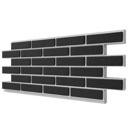 Клинкерная фасадная термопанель, плитка BestPoint Classic Graphite, ППС (пенополистирол), 1025x455 толщина 50 мм