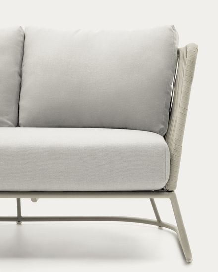 Уличный 3-местный диван Saconca из шнура и серой оцинкованной стали 189 см La Forma Испания