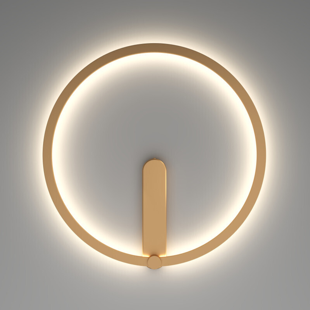 DK5035-SG Бра ROUND со светодиодом, IP20, 24W, 3000/4000/6500K, матовое золото, алюминий