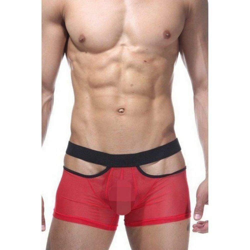 Мужские трусы боксеры красные полупрозрачные La Blinque LB15184