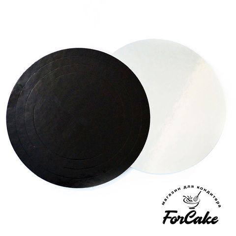 Подложки для торта толщина 2,5 мм черно-белые 24*24 квадрат