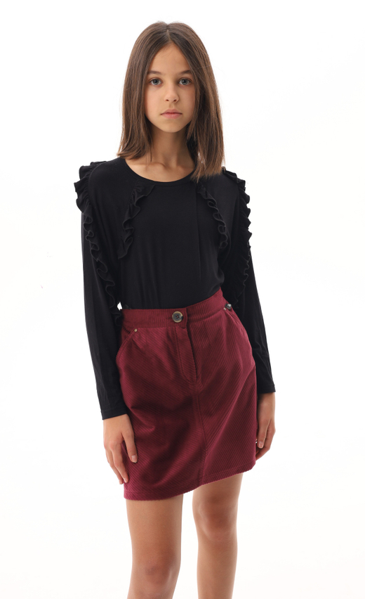 Юбка вельвет бордо