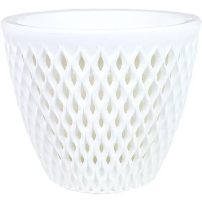 Кашпо для цветов пластиковое 3л d-17,1см «Версаль» Белый/Белый