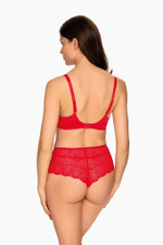 Высокие трусики-бразилиана с кружевом