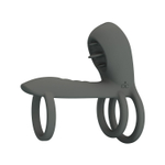 Серая насадка на пенис с 12 режимами вибрации (Цвет: серый)