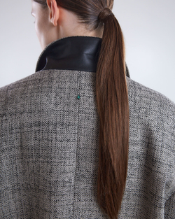 Жакет двубортный из шерсти Стелла Маккартни канва черно-серый