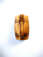 Деревянная пивная кружка из цельного куска древесины. Неклееная. C81