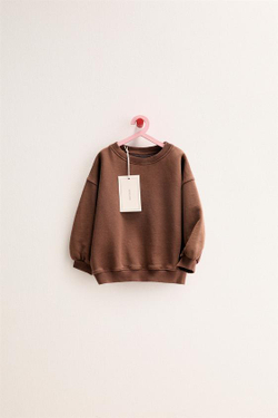 ZARA TIMELESS - ОДНОТОННАЯ ТОЛСТОВКА, ШОКОЛАДНЫЙ