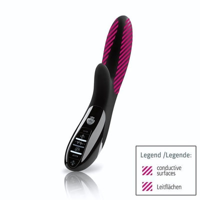 Чёрный вибромассажер c электростимуляцией Daring Danny Black Edition - 27 см. (Цвет: черный)