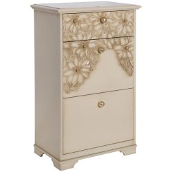 Тумба для обуви Терра-3 (с 3-мя ящиками) Айвори Мраморное золото