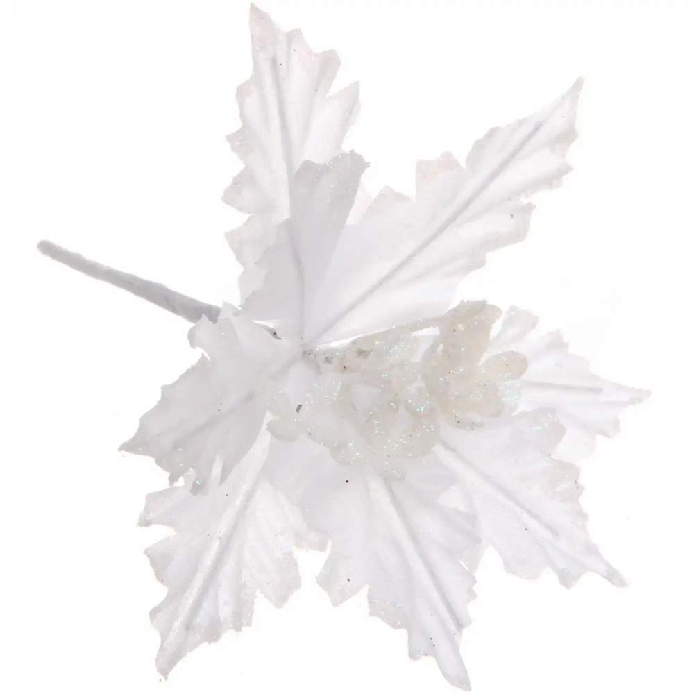 Украшение новогоднее «Пуансеттия-Чародейка» 15 см, Белый