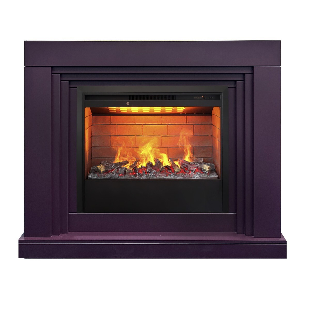 Электрокамин RealFlame Stanley 26 Plum сливовый с очагом 3D Helios 26