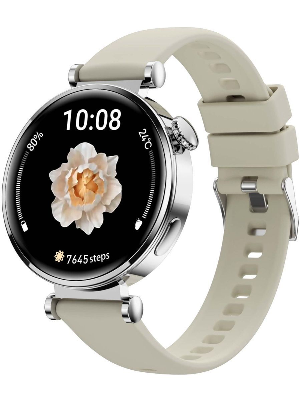 Смарт часы PARASMART Arielle GT4mini (силиконовый ремешок, серебристый)