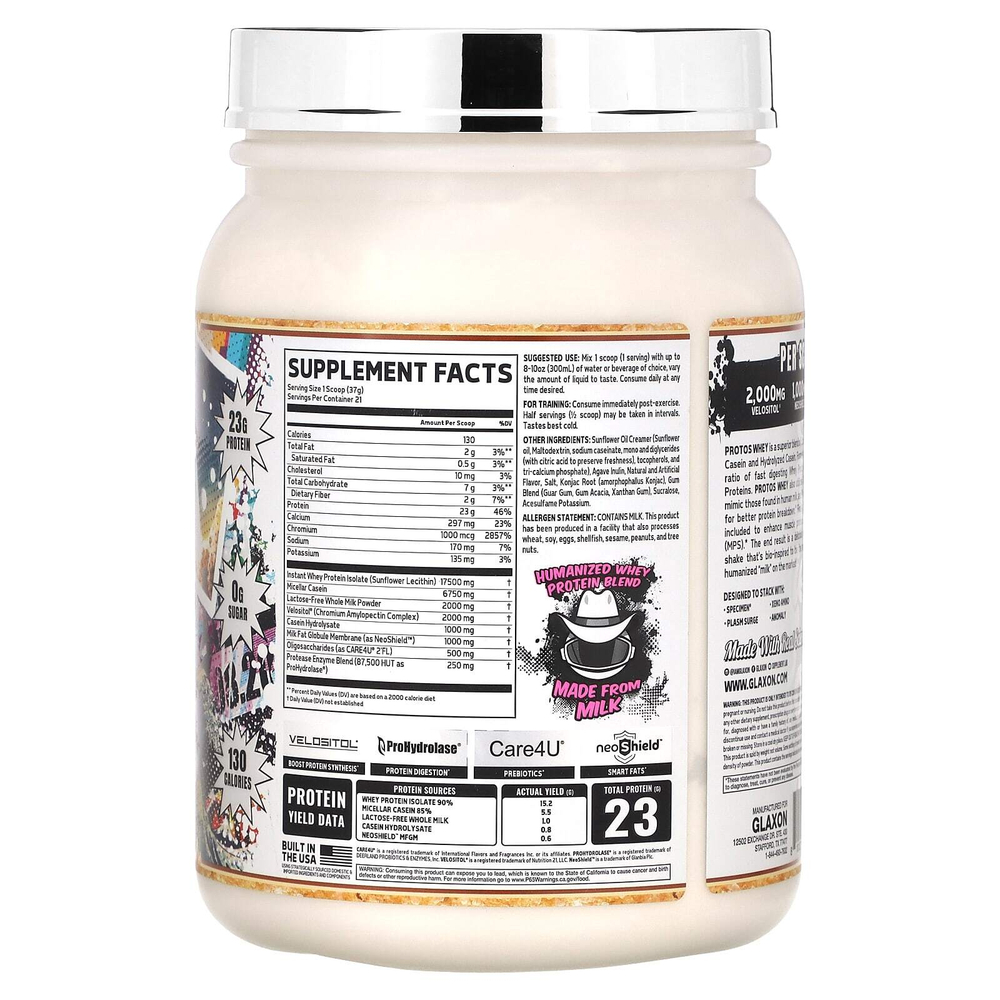 Glaxon, Protos Whey, сывороточный протеин, печенье и молоко, 777 г (1,71 фунта)