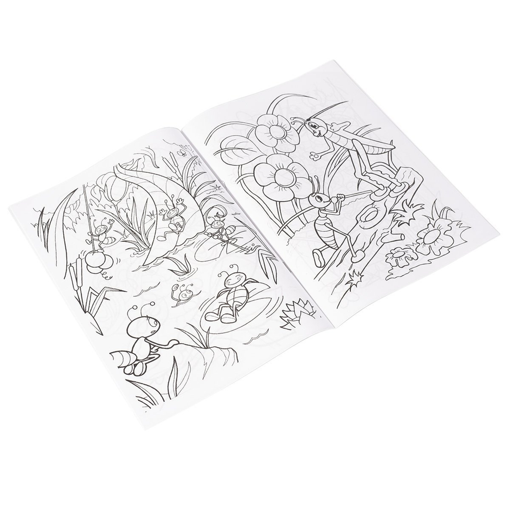 Раскраска А4 Alingar "Веселые насекомые" 8 л., мелов. обложка