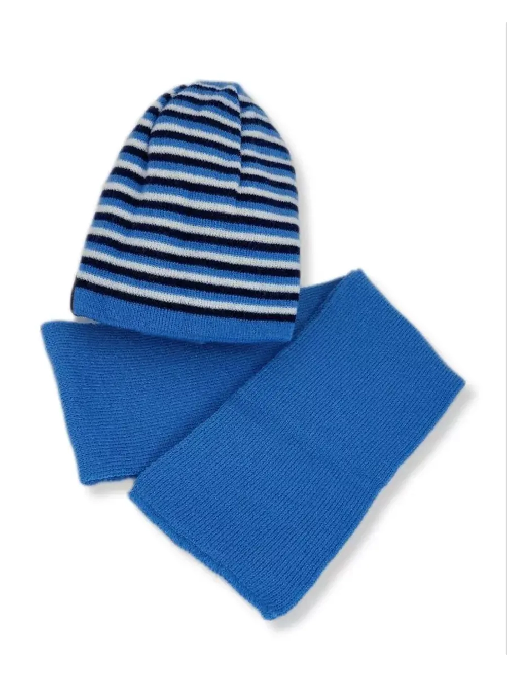 Детская шапка с шарфом для мальчика на весну и осень