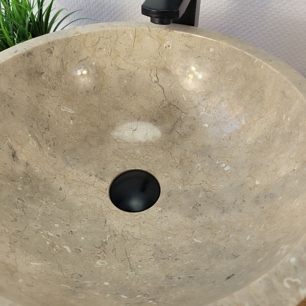 Раковина из мрамора Bowl Cream Dotted BM-66094 40х40х17 из натурального камня
