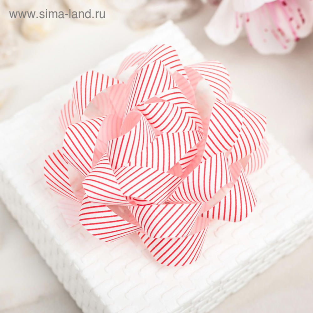 Бант-звезда №7,5 красно-белые полоски