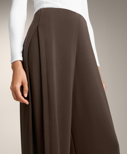 OYSHO Мягкие на ощупь брюки широкого кроя с модалом и складками по бокам, коричневый