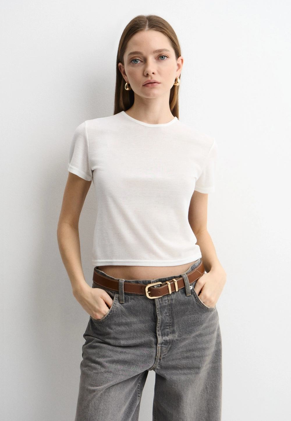 Футболка Skims, цвет белый