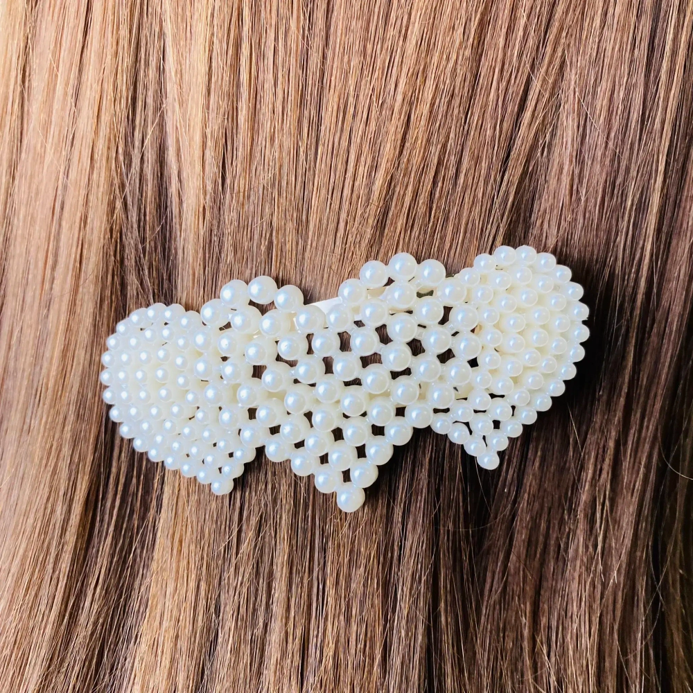 Зажимы для волос 2шт «New collection», сердечки, цвет белый, 7,5*3,3см