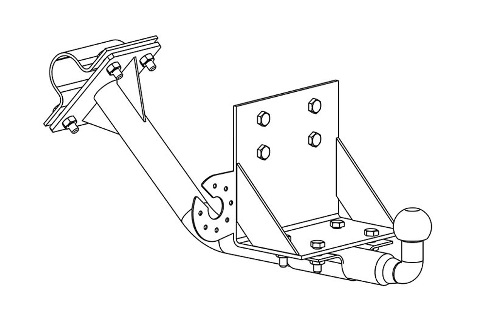 Фаркоп для ГАЗ 3302 (Газель бортовая), NEXT (A22R22 бортовая) 1994- Тип шара: H (несъемный сварной). Нагрузки: 800/50 кг, GAZ-05