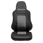 Чехлы MAN TGX, TGS с 2021 года без регулировки ремня безопасности водителя по высоте (экокожа, серый)