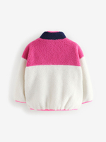 Куртка флисовая на молнии для девочки Next B50-691, Розовый, Белый