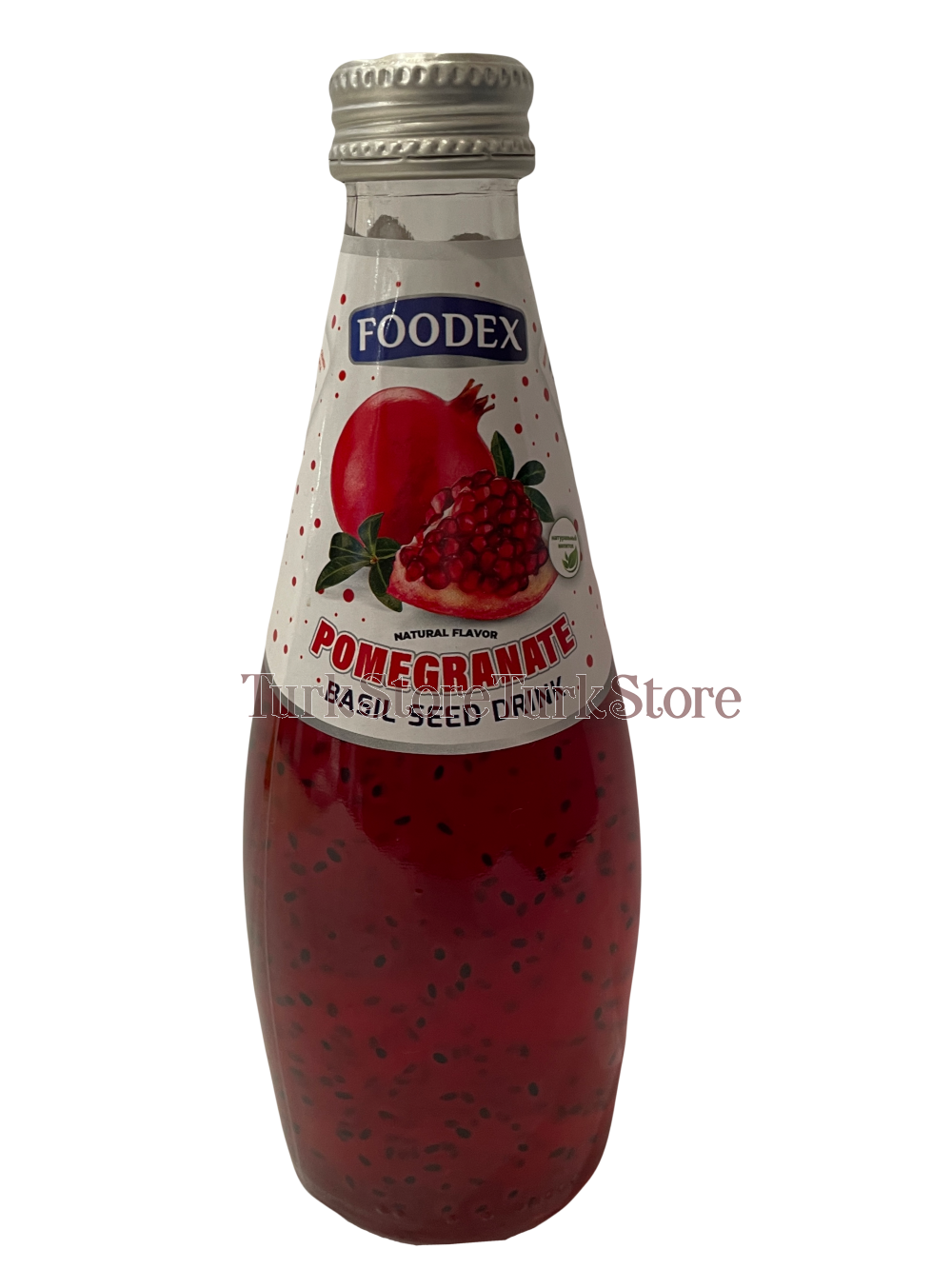 Напиток негазированный со вкусом граната с семенами базилика FOODEX 300 мл стекло