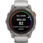 Умные часы Garmin FENIX 7X PRO Sapphire Solar 51 мм титановый серый с дымчато-серым оранжевым ремешком