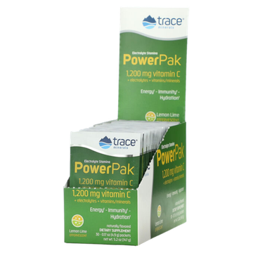 Trace Minerals, PowerPak 30х5,3 г электролит, Вкус лимона и лайма, Порошок