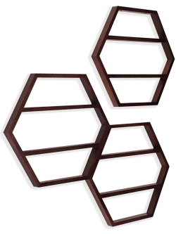 Настенная полка шестиугольник Соты Лофт