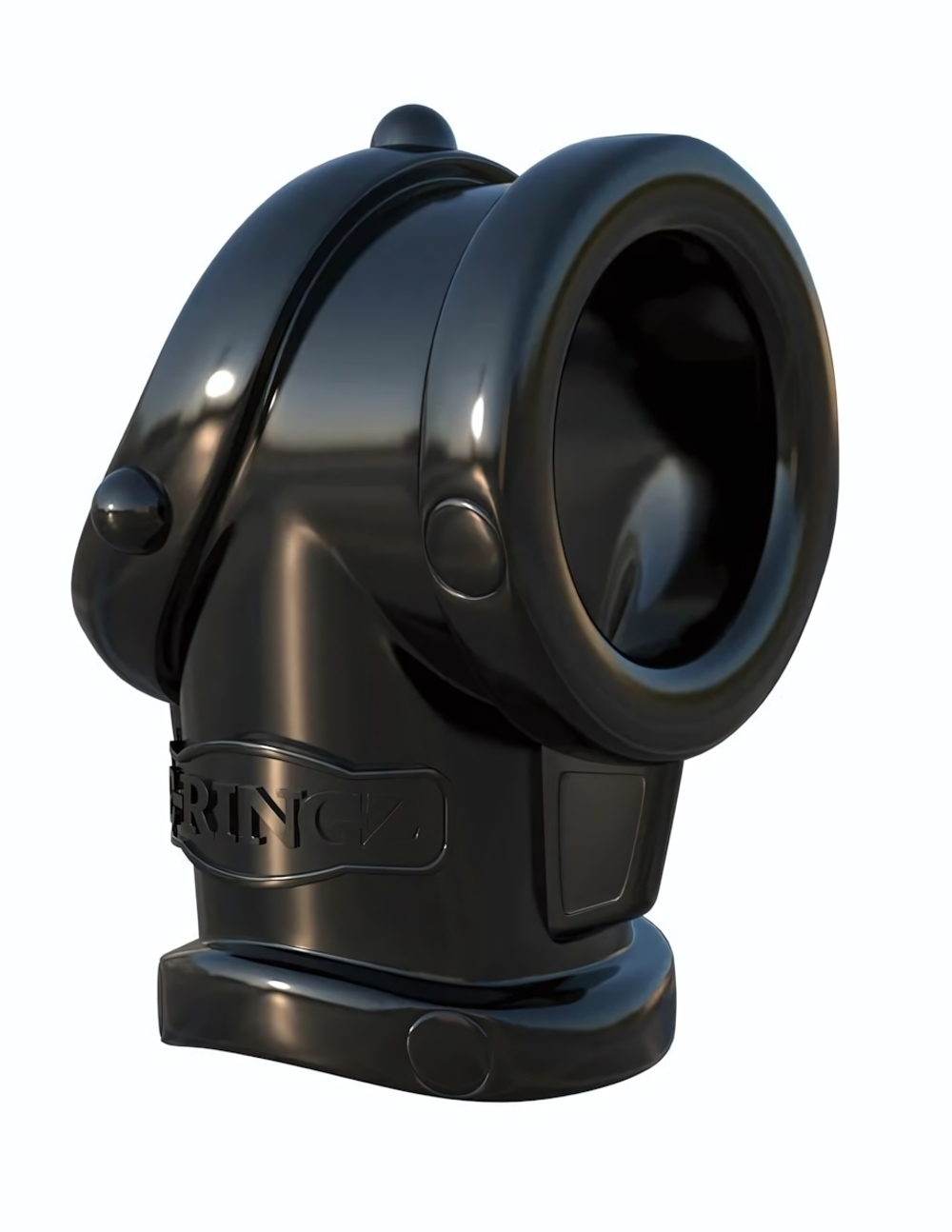 Черная насадка для пениса Cock Pipe with Ball-Stretcher (Цвет: черный)