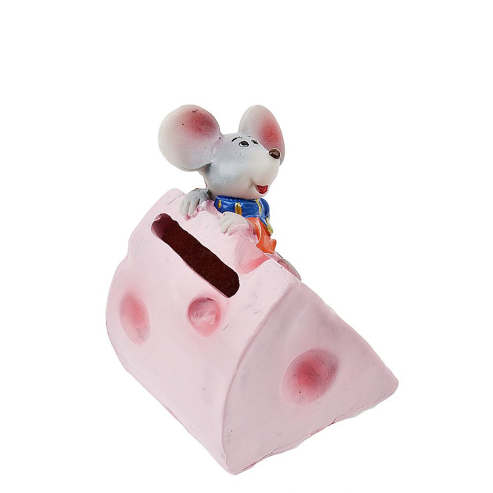 Фигурка декоративная (копилка) "Мышь на сыре" 6*5*7,5см. (min6) (транспортная упаковка)