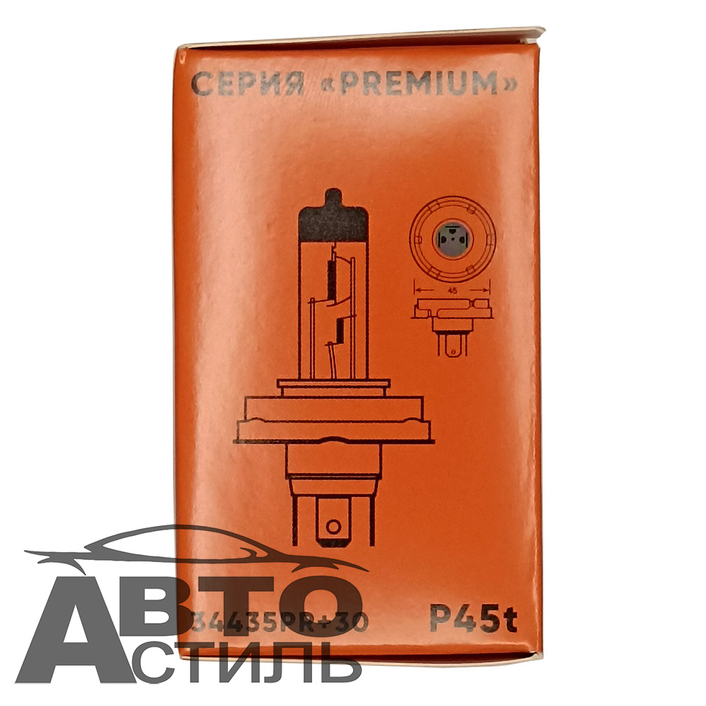 Автолампа H4 24V 75/70W Р45t Автосвет +30% PREMIUM #34435PR+30