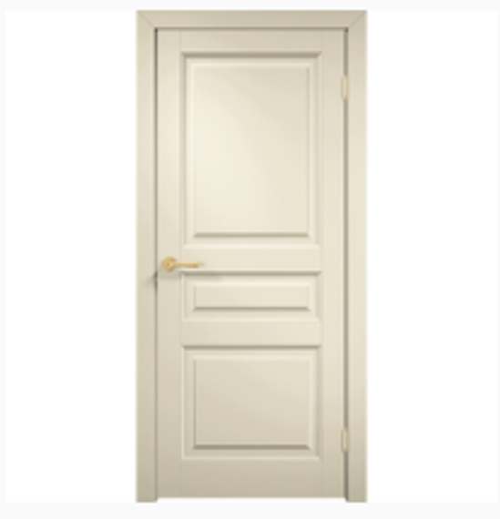 Межкомнатная дверь эмаль Дверцов Алькамо 3 цвет жемчужно-белый RAL 1013 глухая (600х1900 мм / полотно, телескопическая коробка и наличники)