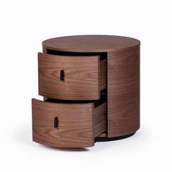 Прикроватная тумба Berta с 2 ящиками, шпон ореха