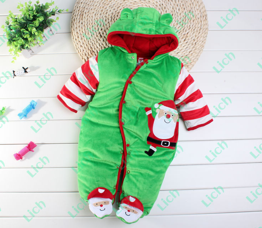 Комбинезон детский с аппликацией Санта Клауса