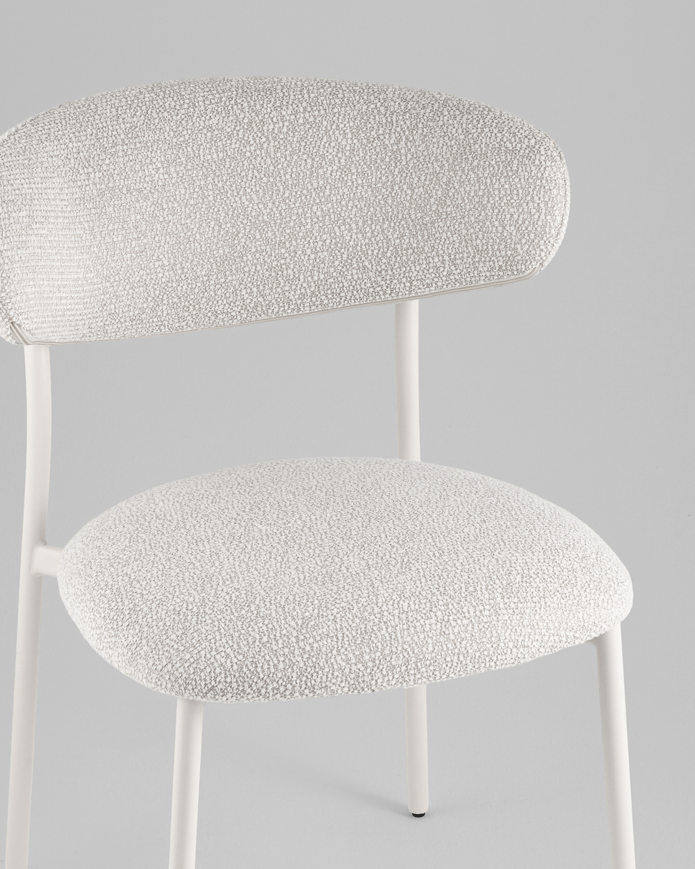 Стул обеденный Ayla серый белые ножки