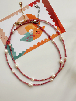 Чокер Турмалин и Жемчуг