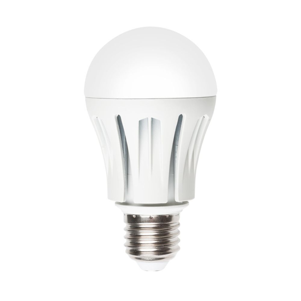 LED-A60-11W/WW/E27/FR ALM01WH Лампа светодиодная. Форма A, матовая колба. Материал корпуса алюминий. Цвет свечения теплый белый. Серия Merli. Упаков